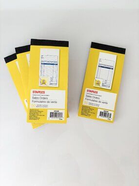 4 brand new Staples sales order books